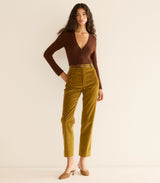 CAMERON CASHMERE CARDIGAN -- DARK UMBER
