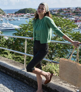 CLAUDINE CARDIGAN -- LIGHT KELLY GREEN