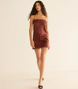 ELVINA DRESS -- CAFE BRUN
