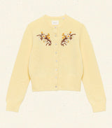 FAIRCHILD CASHMERE CARDIGAN -- BUTTERCUP FLORAL EMBROIDERY
