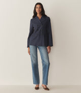 HARRISON JACKET -- NAVY GESSATO STRIPE