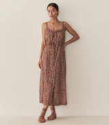 NEVITA DRESS -- L'ORANGE SOLEIL FLEURIT