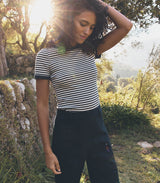 VIVI TEE -- NAVY NANTUCKET STRIPE