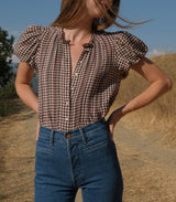MILLIE TOP -- DELPHINE PLAID