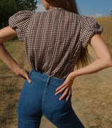 MILLIE TOP -- DELPHINE PLAID