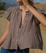 MILLIE TOP -- DELPHINE PLAID